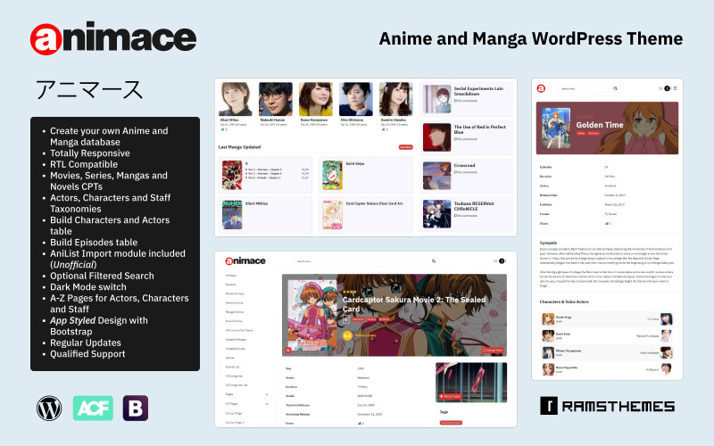 ANIMACE - Motyw WordPress dotyczący anime i mangi + RTL