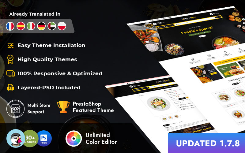 Bistromat Utsökt och välsmakande PrestaShop-tema