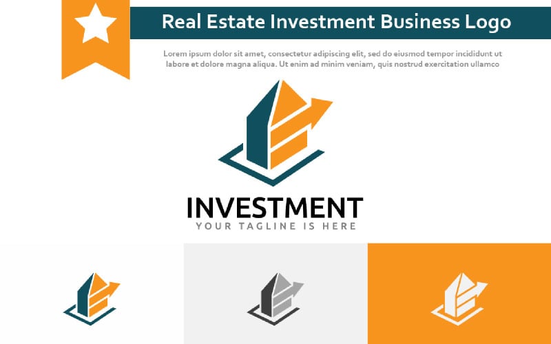 Finanzielles Immobilien-Immobilien-Investitionen Wirtschaftliches Marketing Geschäftslogo