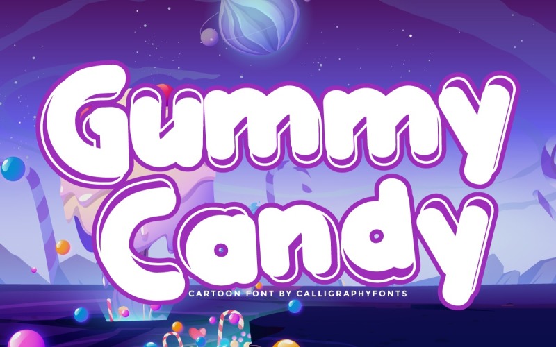 Gummy Candy Cartoon-displaylettertype
