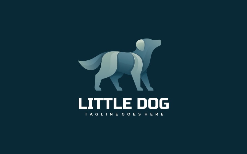 Little Dog Gradient Logo Style