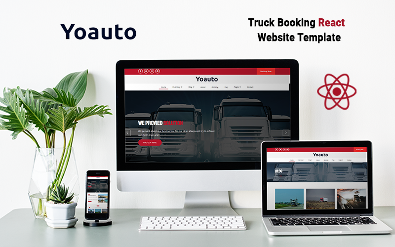 Szablon strony internetowej React Yoauto – Rezerwacja ciężarówek