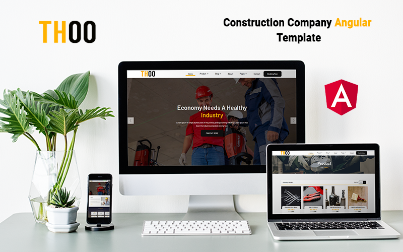 Thoo - Modèle de site Web angulaire d'entreprise de construction