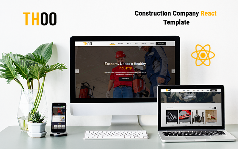 Thoo - Modelo de site React da Construtora