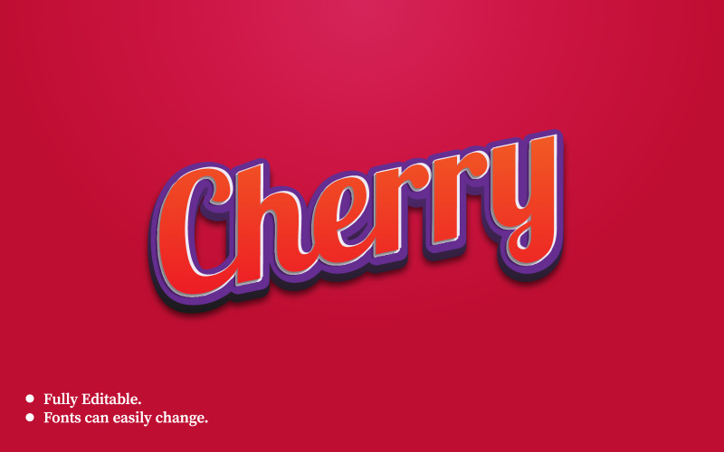 Modèle d'effet de texte 3D Cherry