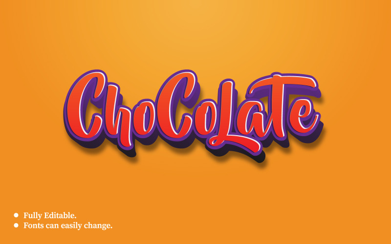 Modèle d'effet de texte 3D chocolat