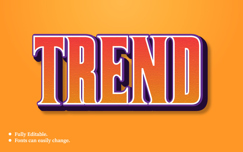 Modèle d'effet de texte 3D tendance