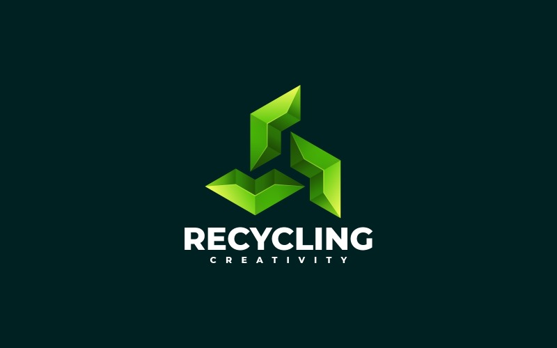 Recycle gradiënt logo-stijl