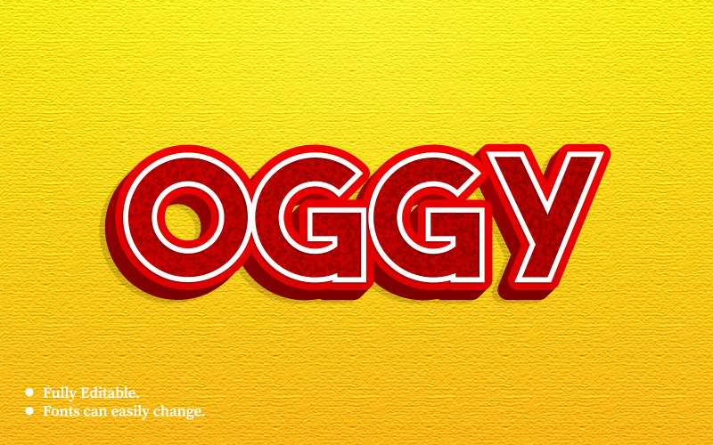 Шаблон оформления с эффектом трехмерного текста Oggy