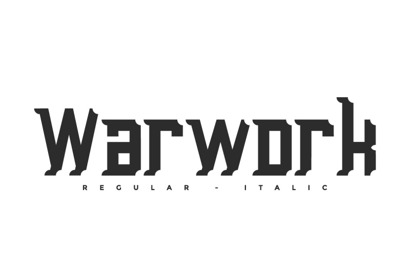 Современный спортивный шрифт Warwork