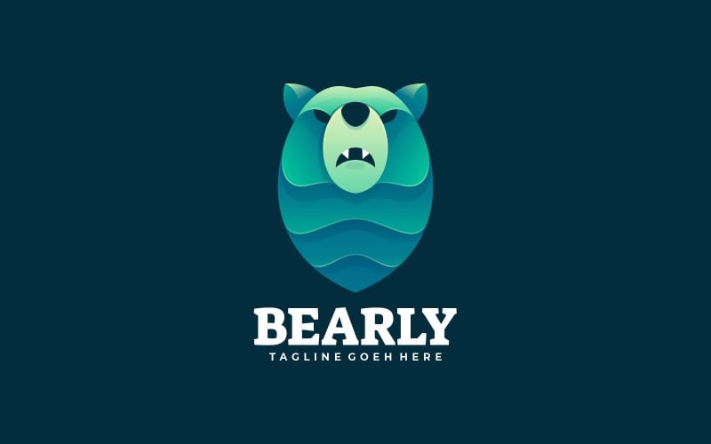 Style de logo dégradé tête d'ours