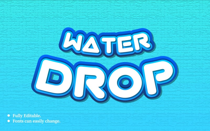 Water Drop 3D Text Effect Template #217216 - TemplateMonster