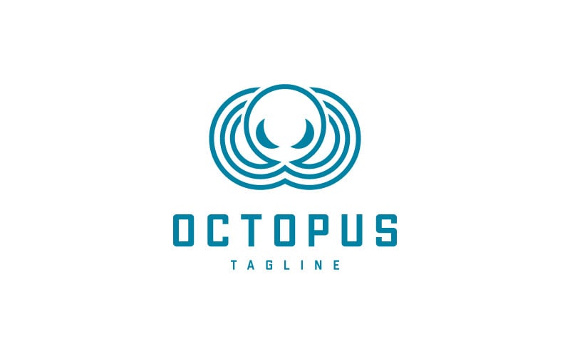 Blue Octopus logo template