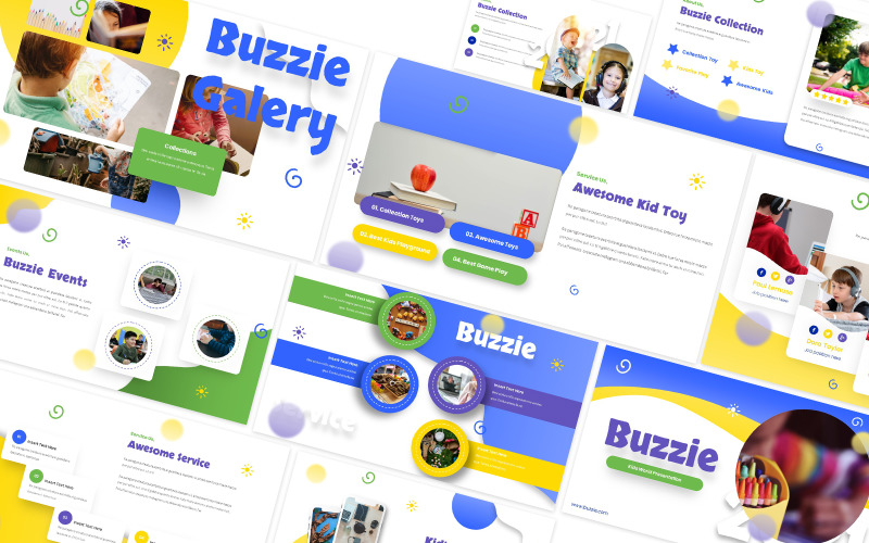 Buzzie Kids Learning Modèle de diapositives Google
