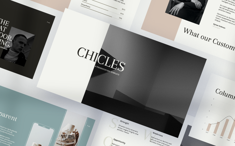 Chicles - Modèle PowerPoint minimaliste