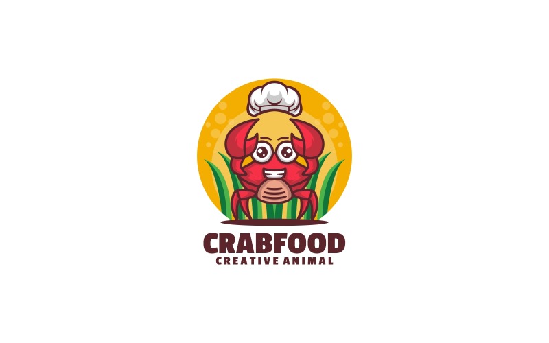 Crab Food Simple Mascot Logo 217332 TemplateMonster