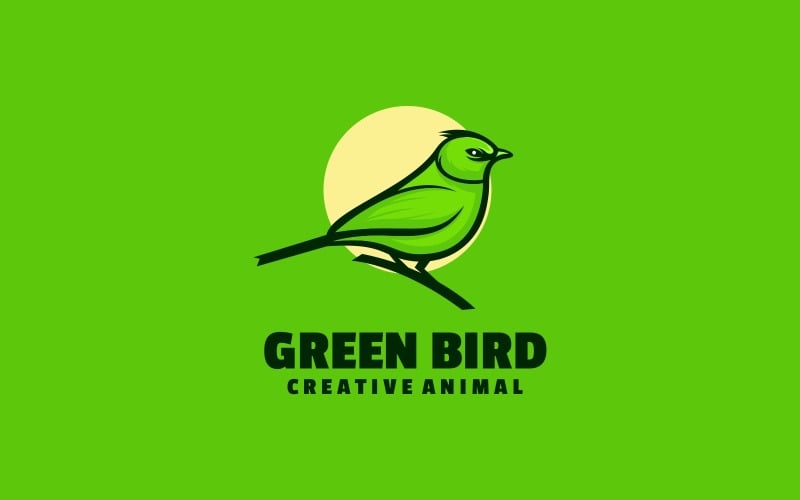 Green Bird Simple Mascot Logo
