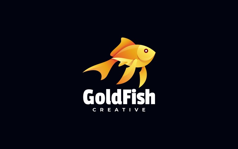 Modèle de logo de couleur dégradé poisson rouge