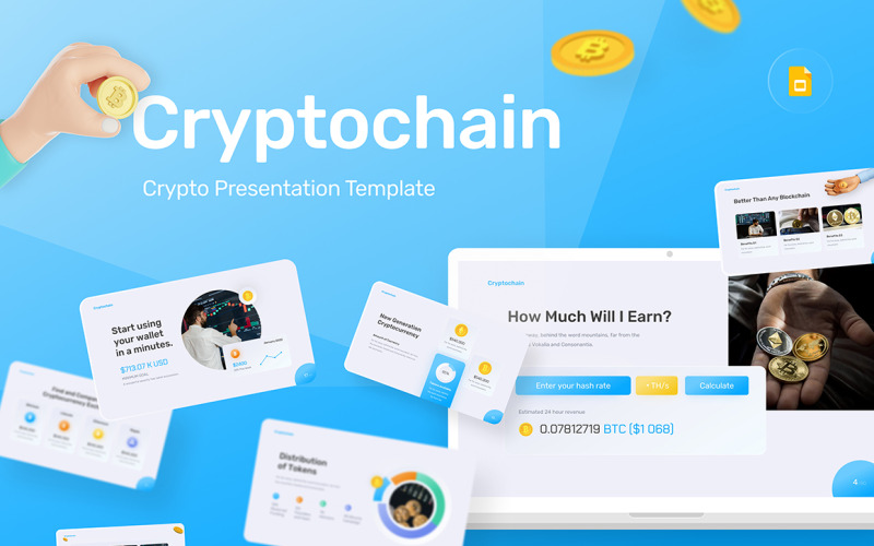 Шаблон слайдів Google Cryptochain Professional