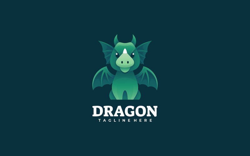 Stile di gradiente del drago di logo vettoriale