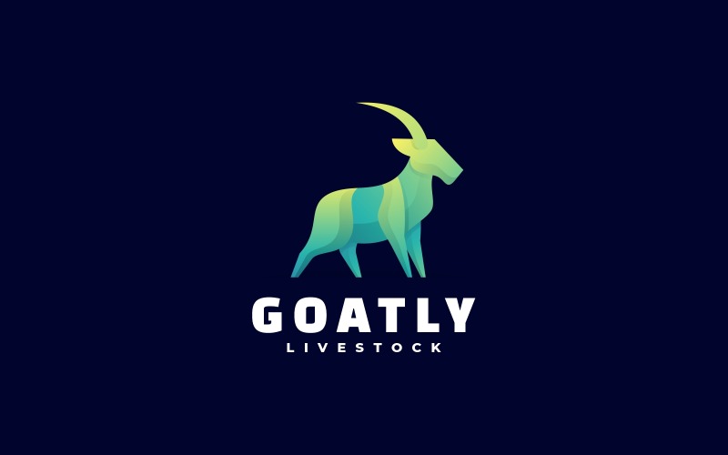 Style de logo dégradé de chèvre de vecteur