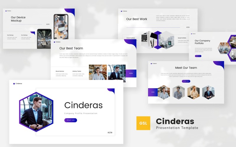 Cinderas - Perfil da empresa Modelo do Apresentações Google