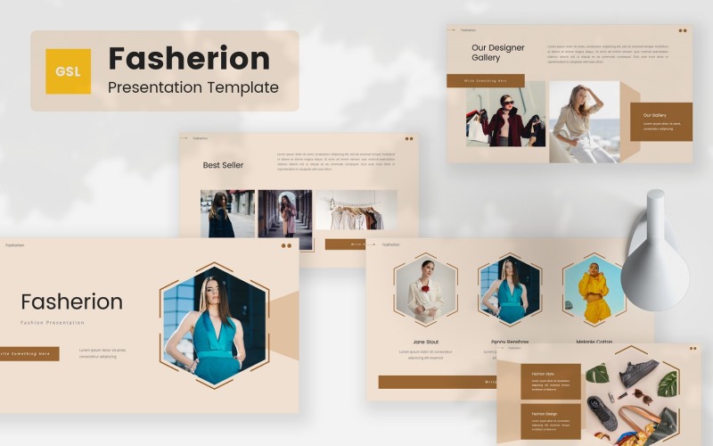 Fashionerion — Mode Google Slides-sjabloon