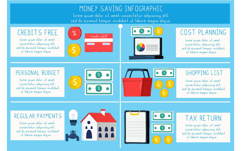Illustration infographique d'économie d'argent