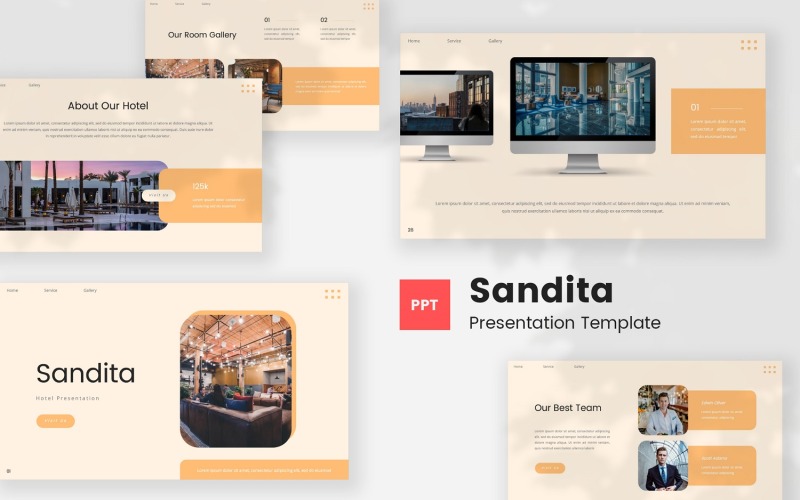 Sandita — Modello PowerPoint Hotel