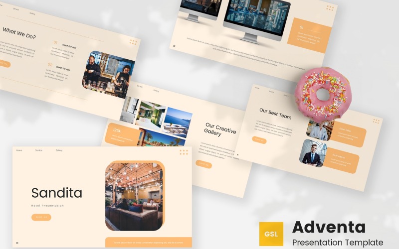 Sandita - modelo do Google Slides de hotel