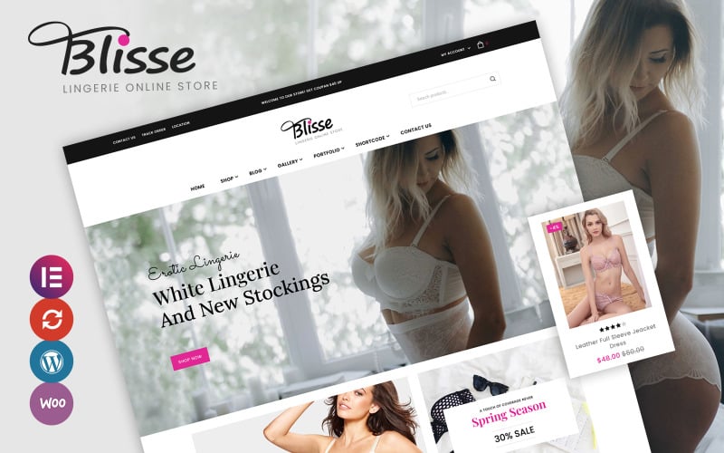 Blisse - Boutique en ligne de lingerie Thème WooCommerce