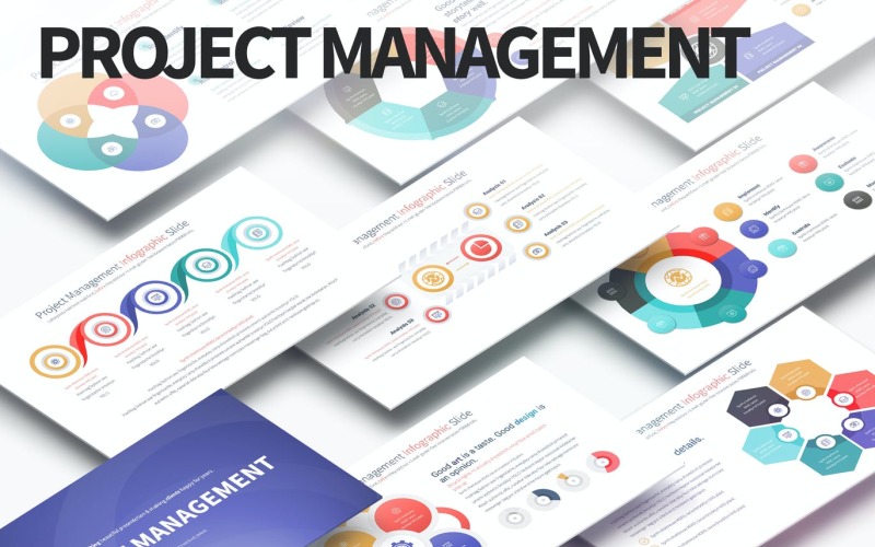 Gestión de proyectos: diapositivas de infografías de PowerPoint