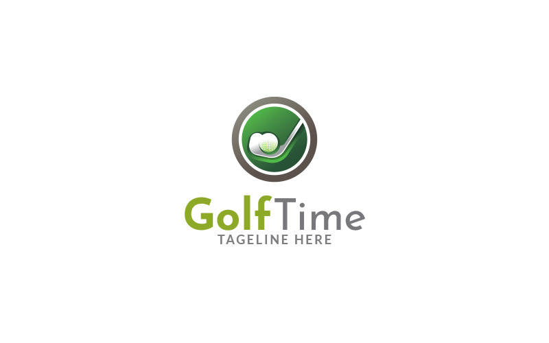 Golf tid logotyp designmall