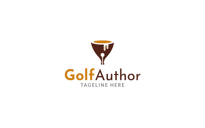 Modello di progettazione del logo dell'autore di golf