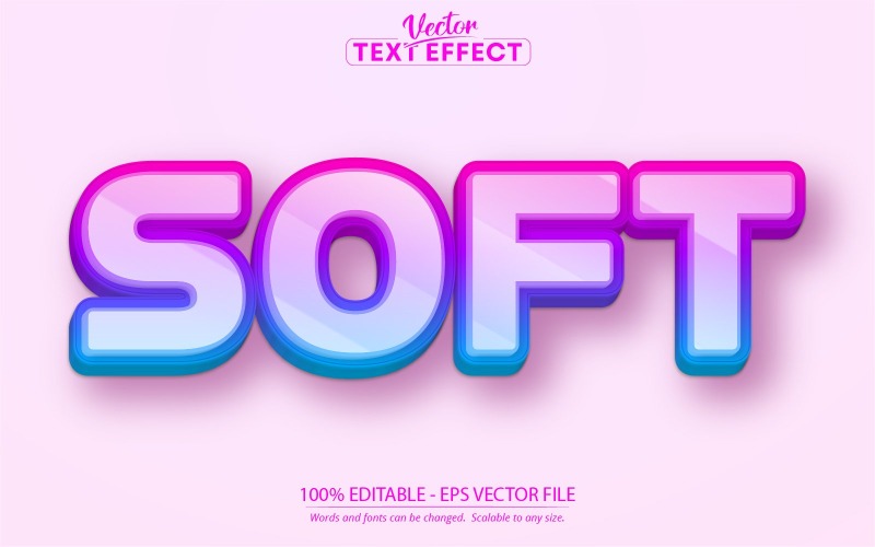 Soft - Efeito de texto editável, estilo de fonte, ilustração gráfica