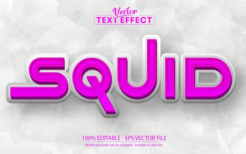 Squid - текстовий ефект, який можна редагувати, стиль шрифту, графічна ілюстрація