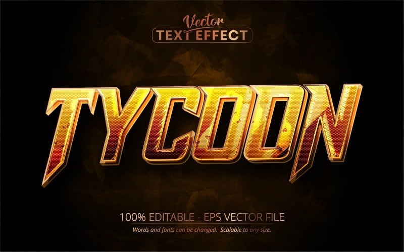 Tycoon - редактируемый текстовый эффект, стиль шрифта, графическая иллюстрация