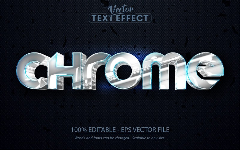 Chrome - Bearbeitbarer Texteffekt, Schriftstil, Grafikillustration