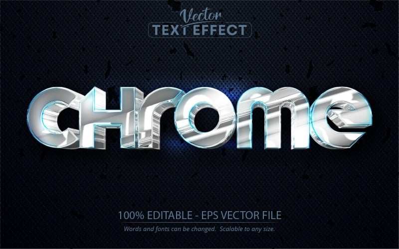 Chrome - Düzenlenebilir Metin Efekti, Yazı Tipi Stili, Grafik İllüstrasyon