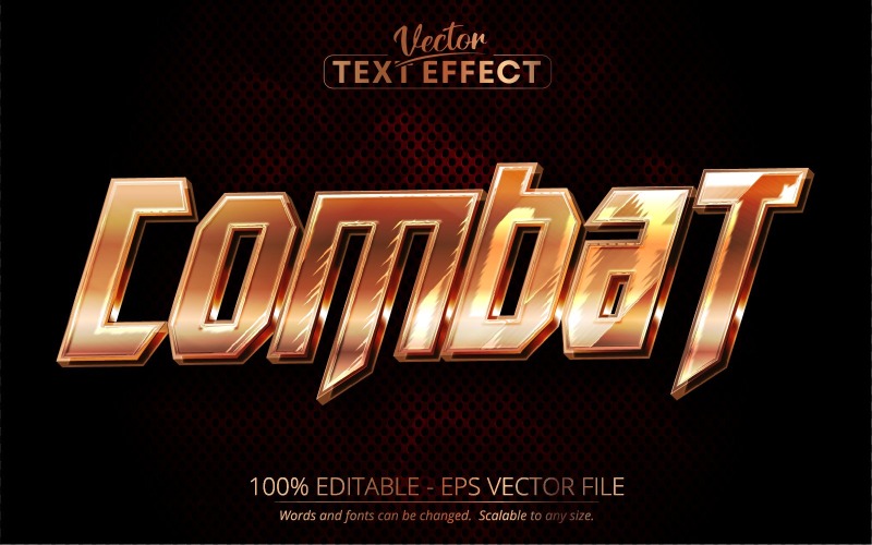 Combat - текстовий ефект, який можна редагувати, стиль шрифту, графічна ілюстрація