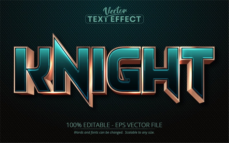 Knight - Efecto de texto editable estilo oro rosa, estilo de fuente, ilustración gráfica