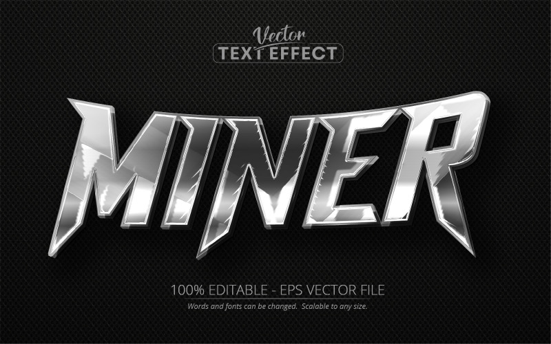 Miner - Effet de texte modifiable, style de police, illustration graphique