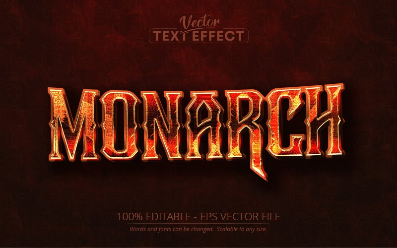 Monarch: efecto de texto editable, estilo de fuente, ilustración gráfica