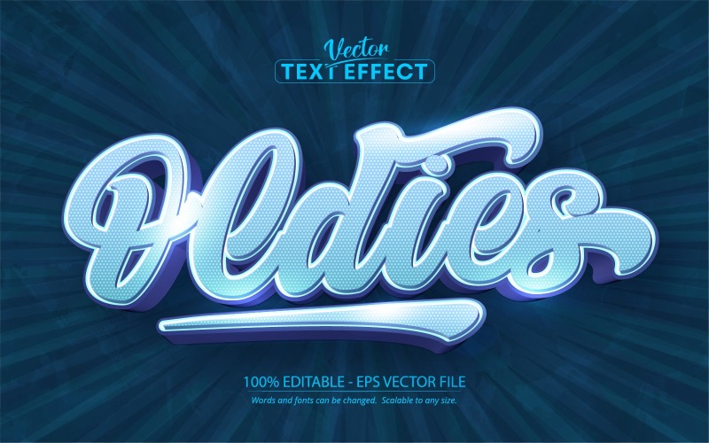 Oldies - Effetto di testo modificabile in stile anni '80, stile del carattere, illustrazione grafica