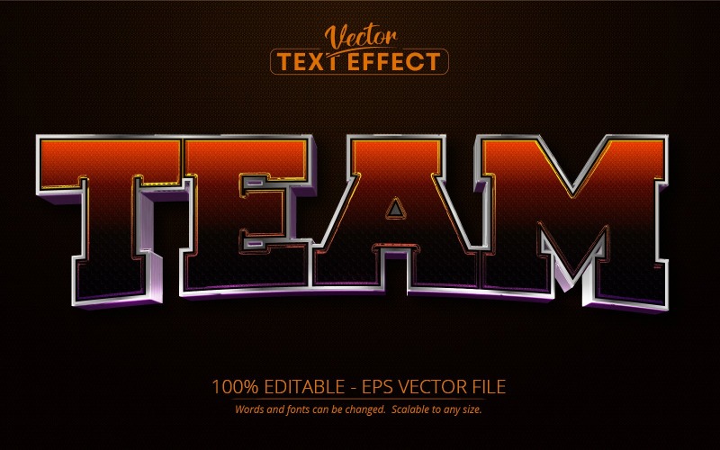 Team - redigerbar texteffekt, teckensnittsstil, grafikillustration