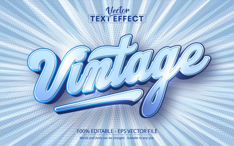 Vintage - Effet de texte modifiable de style comique, style de police, illustration graphique