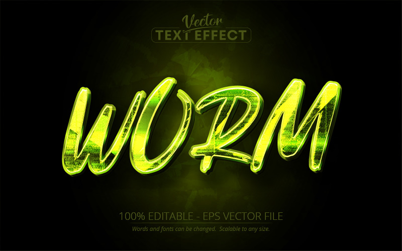 Worm - Düzenlenebilir Metin Efekti, Yazı Tipi Stili, Grafik İllüstrasyon