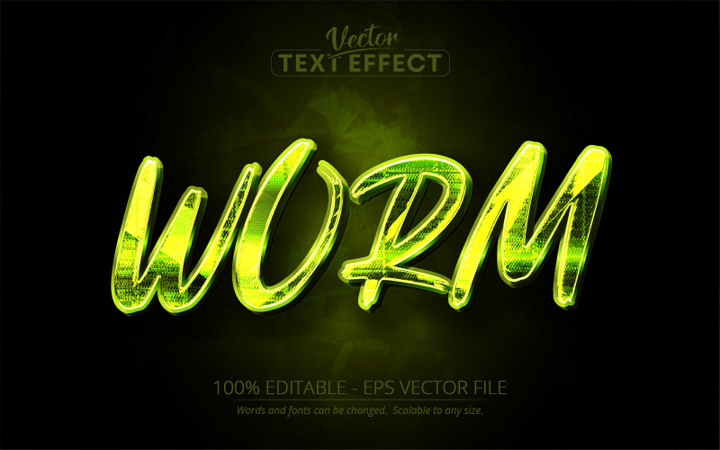 Worm - redigerbar texteffekt, teckensnittsstil, grafikillustration