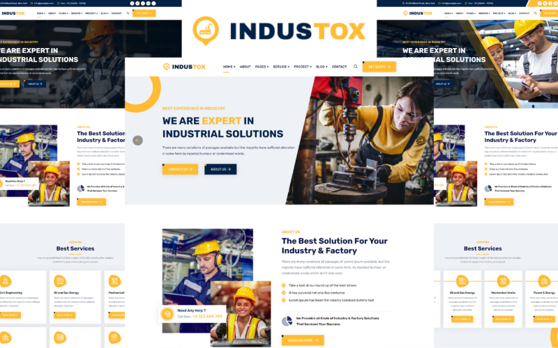 Industox - Fabrik och Industriell HTML5-mall