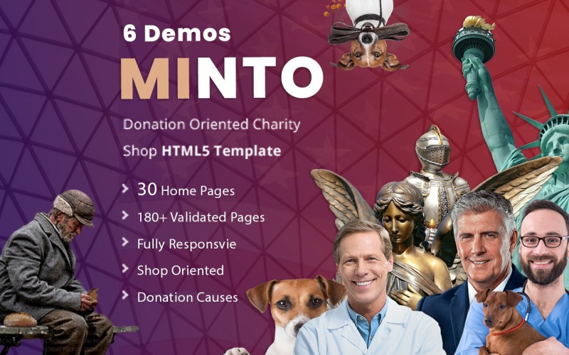 Minto Bundle Nonprofit-Mehrzweck-Shop-orientierte HTML5-Vorlage